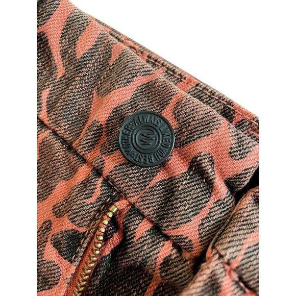 MOTHER Looker ankle fray slim skinny punk Animal Attraction leopard print red - Picture 9 of 16
